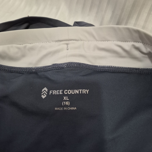 Free Country Navy Swim Shorts with White Waistband - Picture 6 of 8